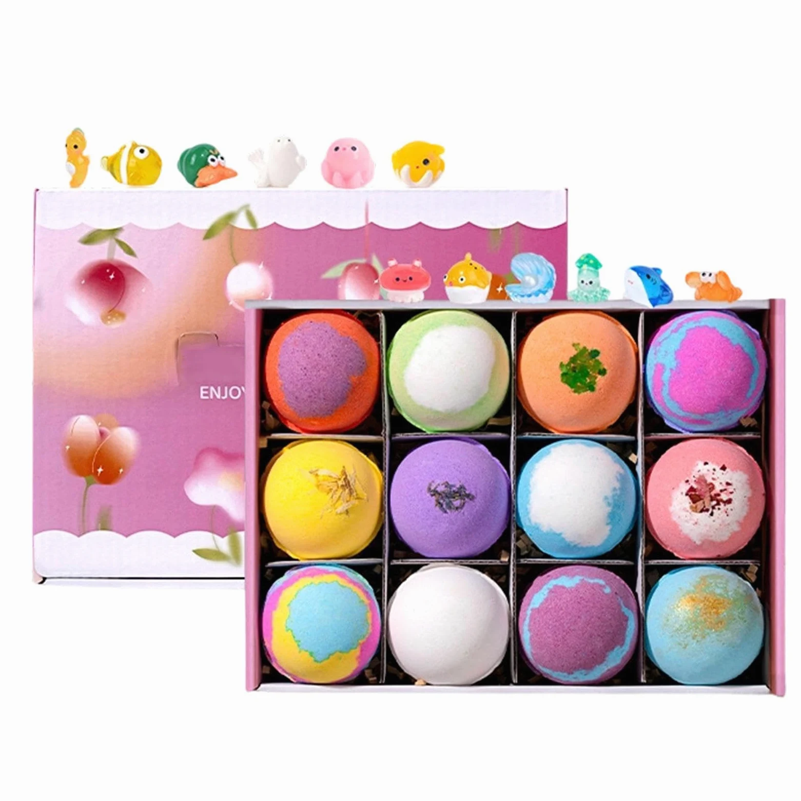 Bombe da Bagno Effervescenti Set da 12 Pezzi Detergente Corpo Rilassante | Bombe Effervescenti per Bagno Schiumoso per Relax, , Spa, Casa, Bagno, Hotel, Regalo Unisex