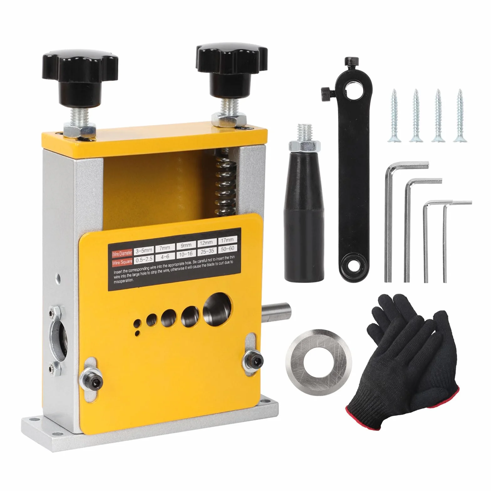 Qivine Spellacavi Manuale Elettrico 6 Fori 3-17 mm Pinza Spelafili Elettricista a Manovella o Trapano