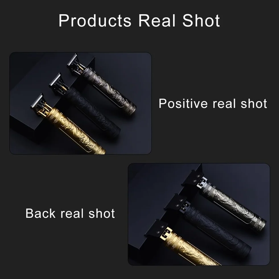 Rasoio per Taglio di Capelli per Uomo Ricarica Rasoio per Adulti Elettrico Vintage Clipper Rasoio per Casa Ricarica USB Barbiere B
