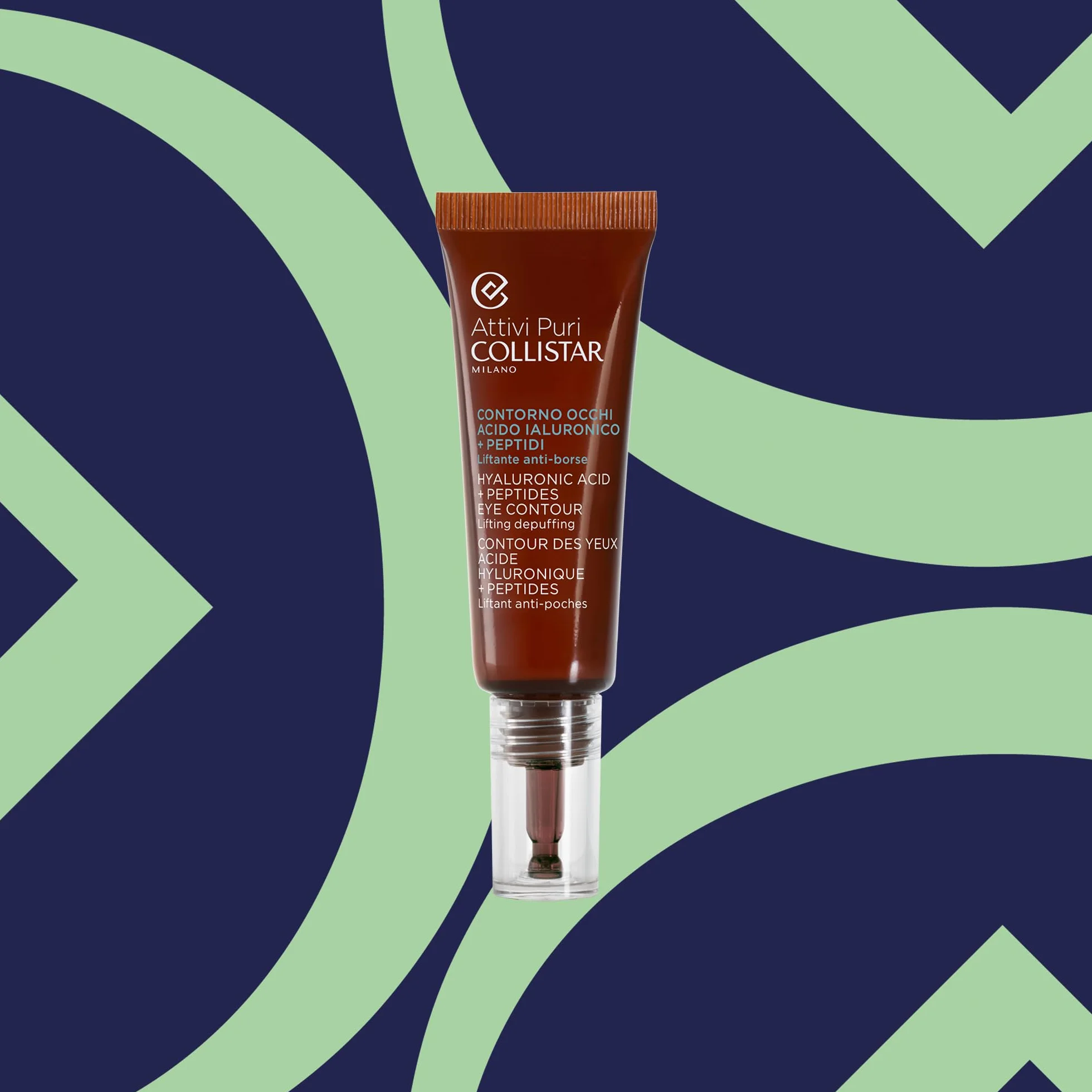 Collistar Attivi Puri Contorno Occhi Acido Ialuronico + Peptidi, Siero Gel Concentrato Contro Borse, Occhiaie, Segni di Stanchezza e Piccole Rughe, per Tutti i Tipi di Pelle, 15 ml