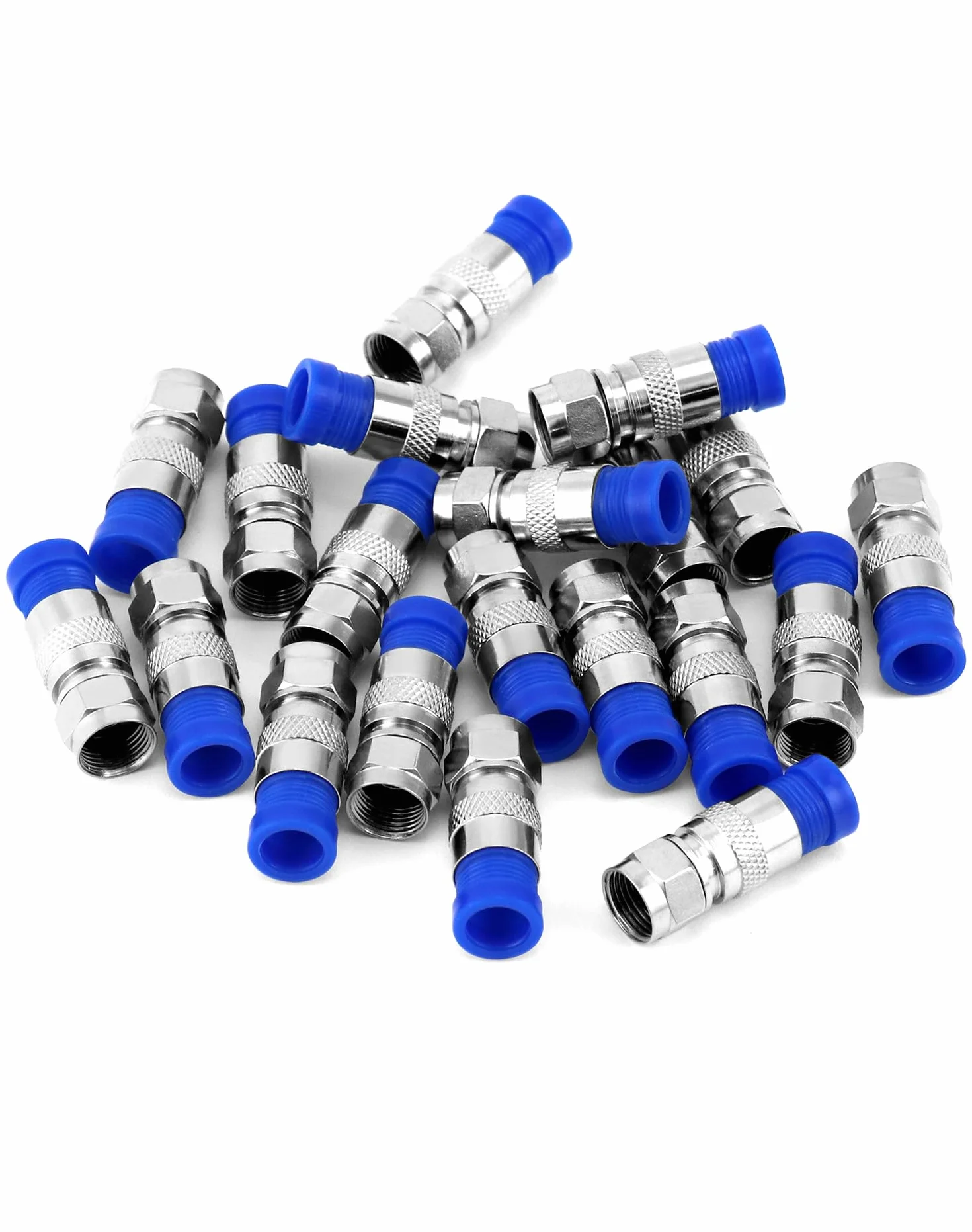 QWORK Set di strumenti per crimpare cavi coassiali 22PCS con spelafili e compressione connettore F per RG6 TV via cavo