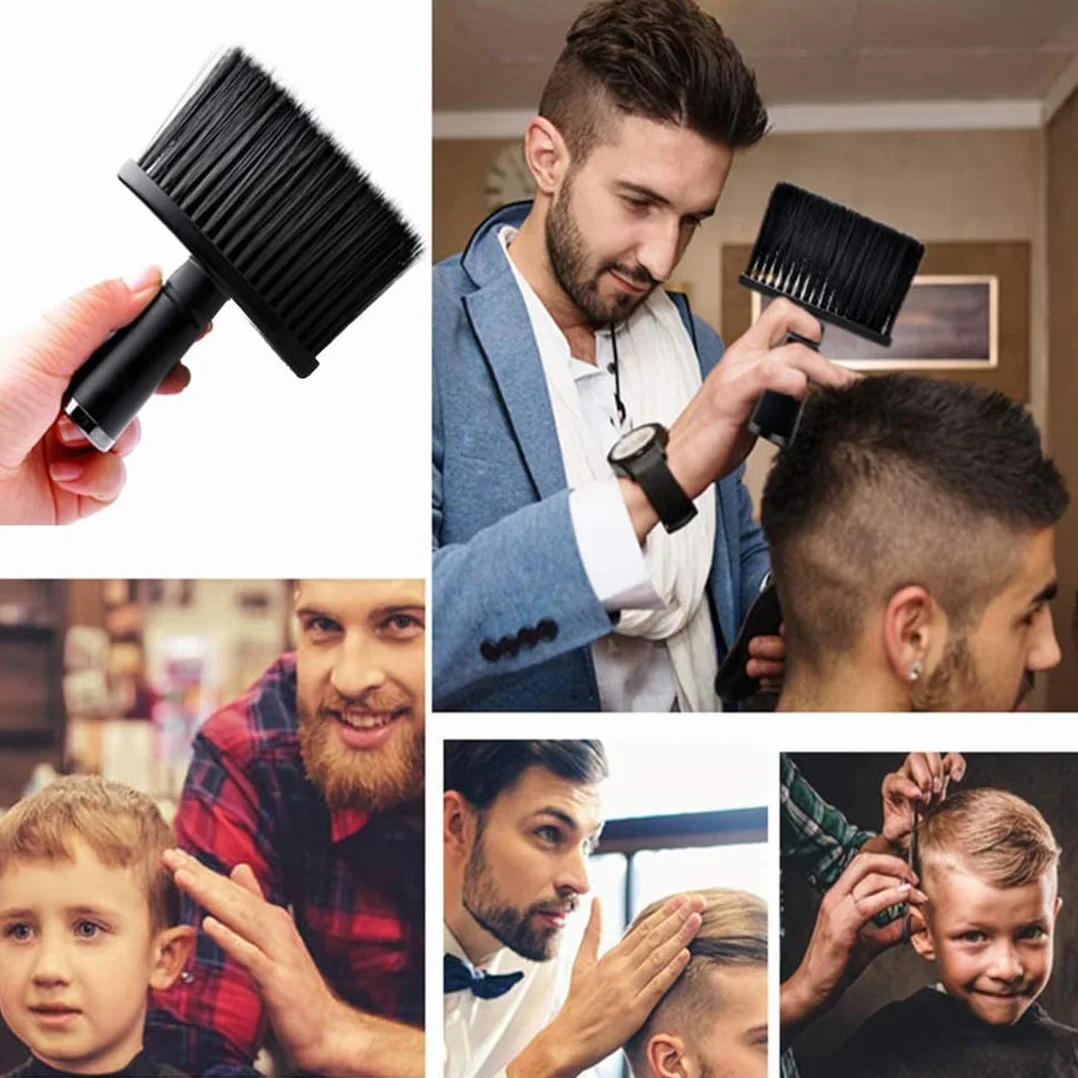 2 Pezzi Pennello da Barbiere,Pennello da Barbiere per Pulire il Collo,Pennello Collo per Parrucchieri,Barbiere Collo Spolverino Pennello Spolverino Morbido Pennello pennello tinta capelli (nero)