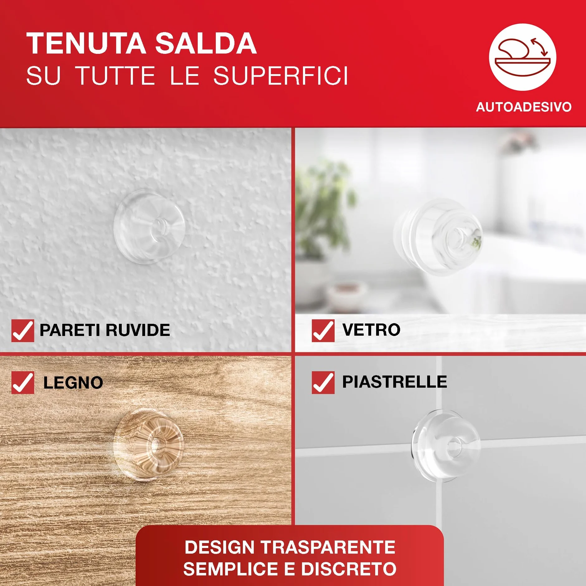 LouMaxx Gommini Paracolpi Piedini Trasparenti Ø 22mm Autoadesivi Set 12