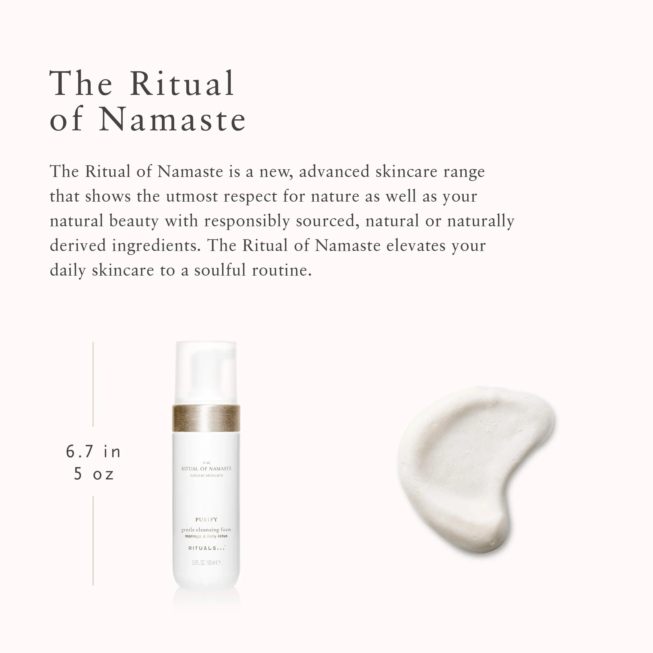 RITUALS THE RITUAL OF NAMASTÉ Gentle Cleansing Foam, Schiuma Detergente, 150 ml