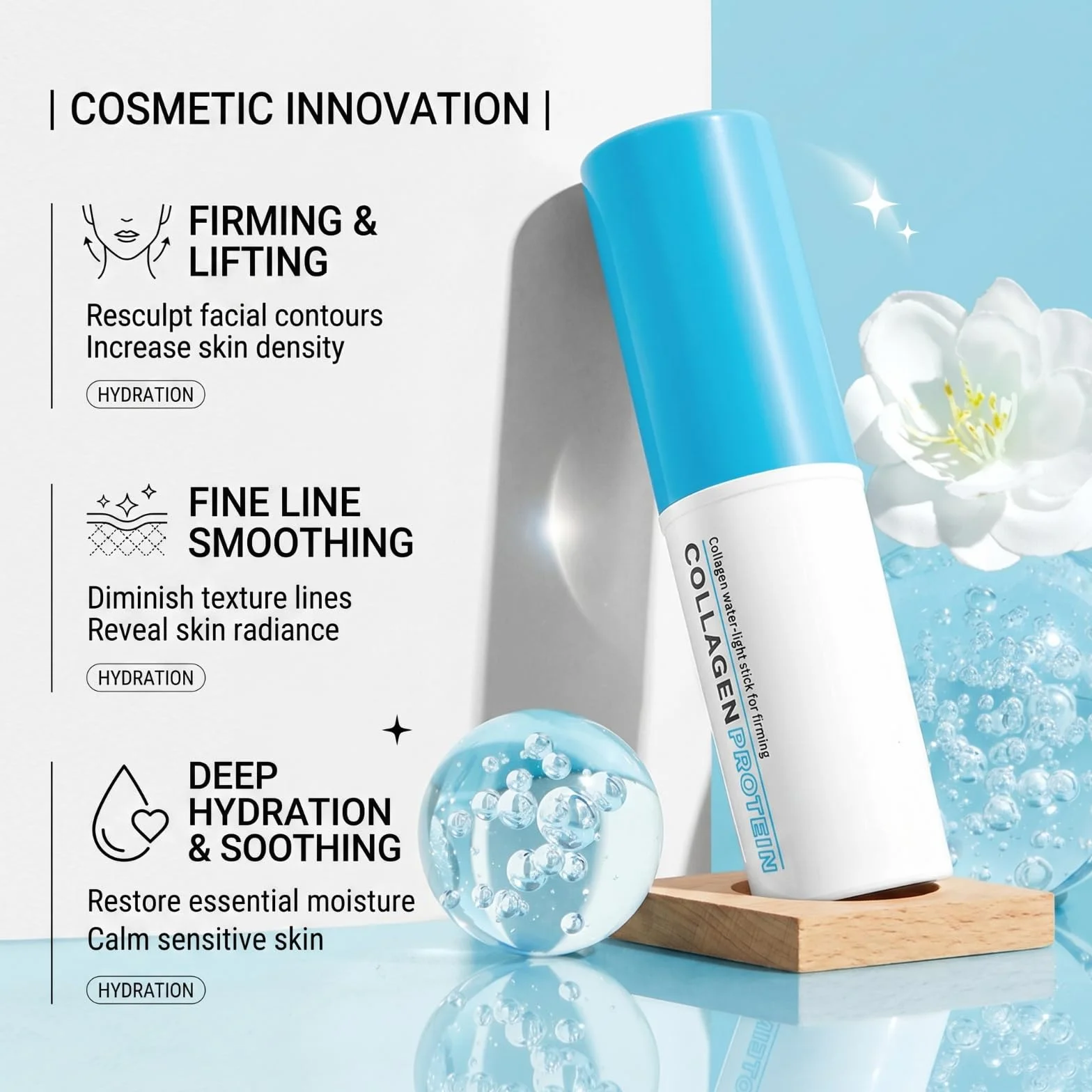 Multi Balm Stick Antirughe 1 Pezzo, Collagene Idratante Viso Occhi Collo. Balsamo Anti-Età Professionale che Riduce Linee Sottili, per Pelle Radiosa e Giovane.