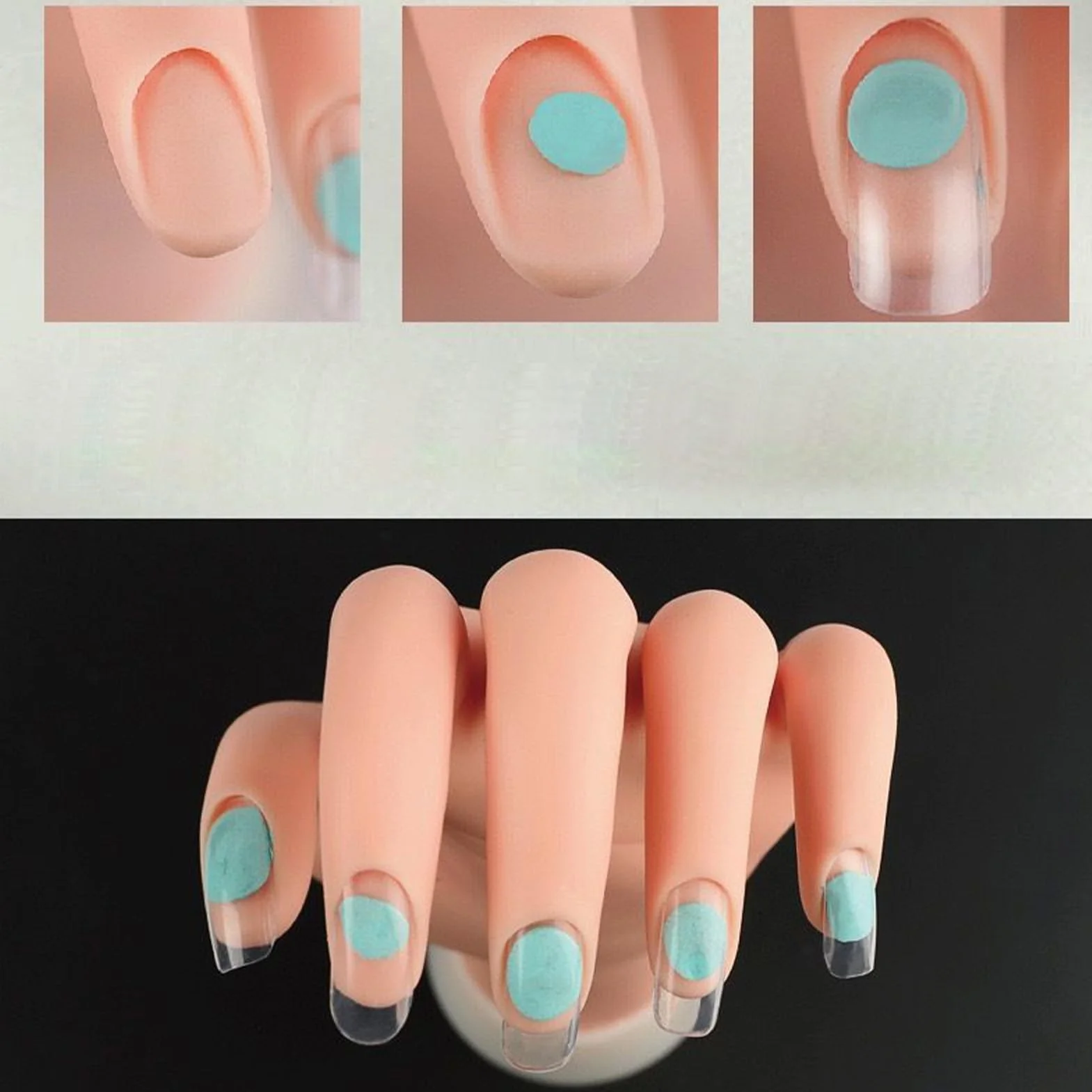 Mano Di Pratica Per Ricostruzione Unghie | Strumento Per Dimostrazione Pratica Unghie Finto | Modello Manicure Realistico Per Formazione Principianti Artisti Beauty Salon