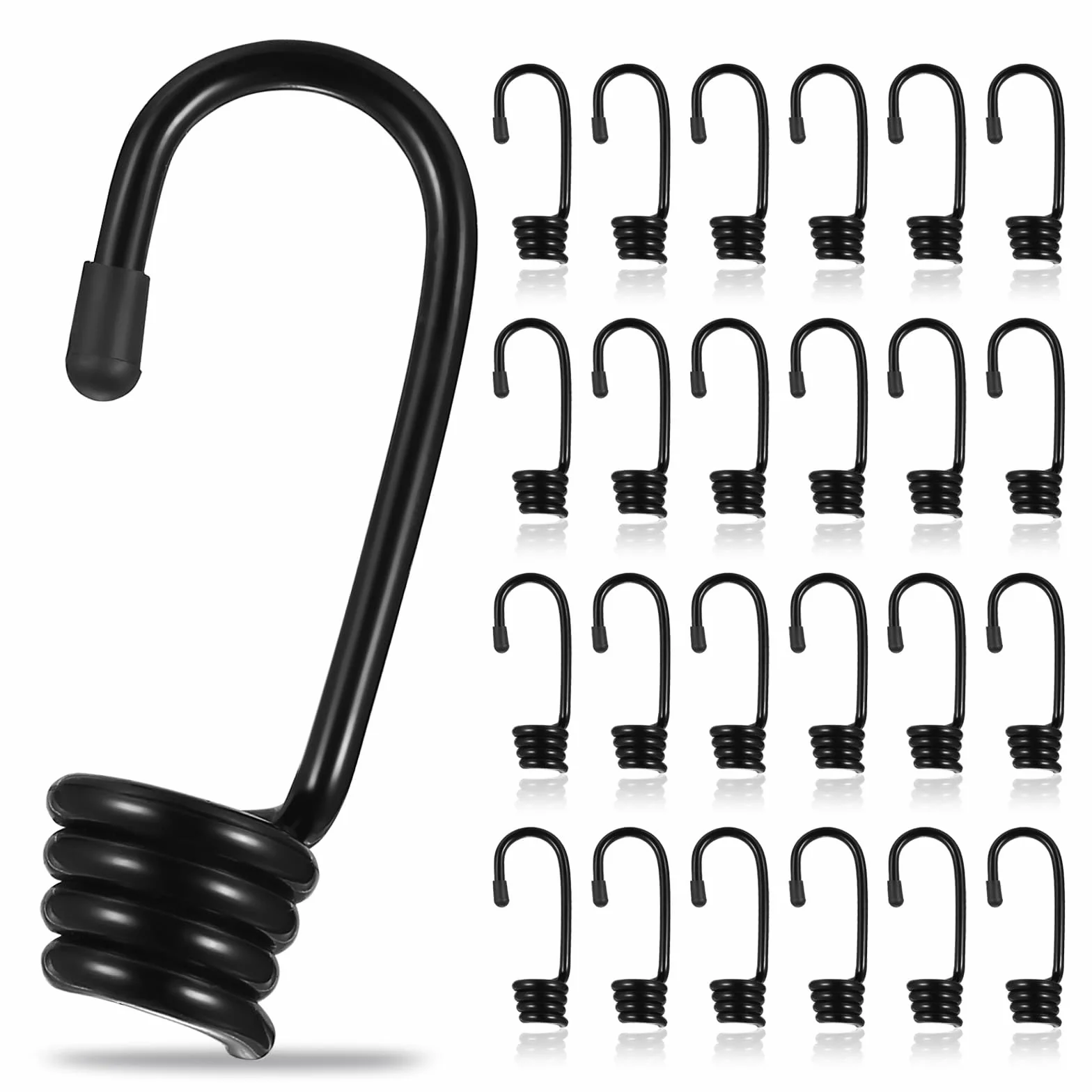 Ganci a Spirale per Corda Elastica 9mm, Gancio in Metallo per Teloni Bici Moto Auto Camion