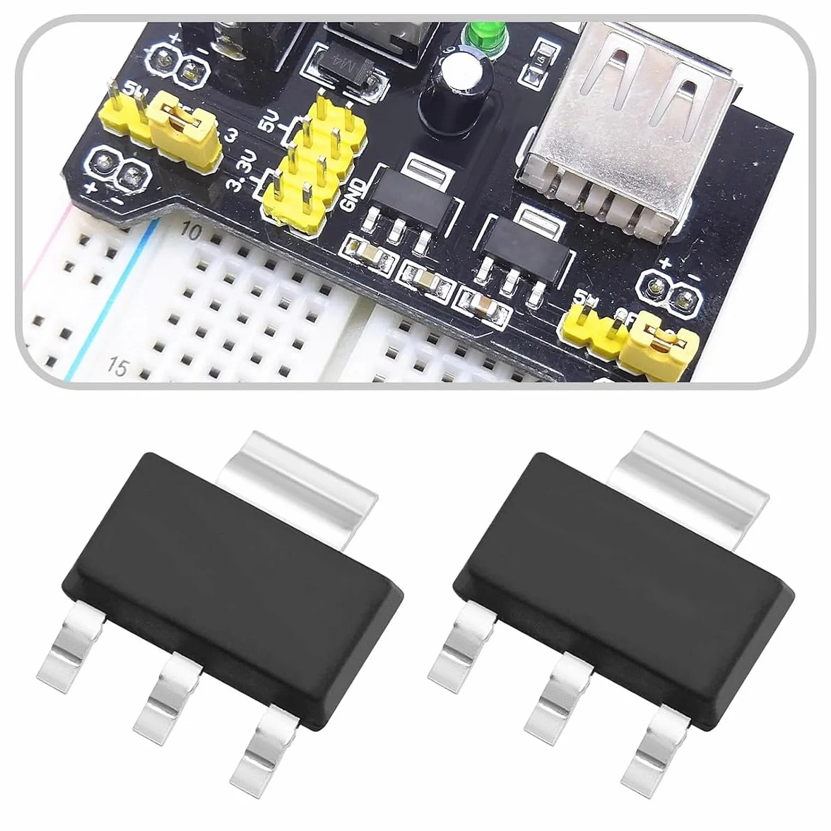 AMS-1117-3.3V 1117 Regolatore lineare a bassa tensione diretta 3.3V 1A 50 pezzi
