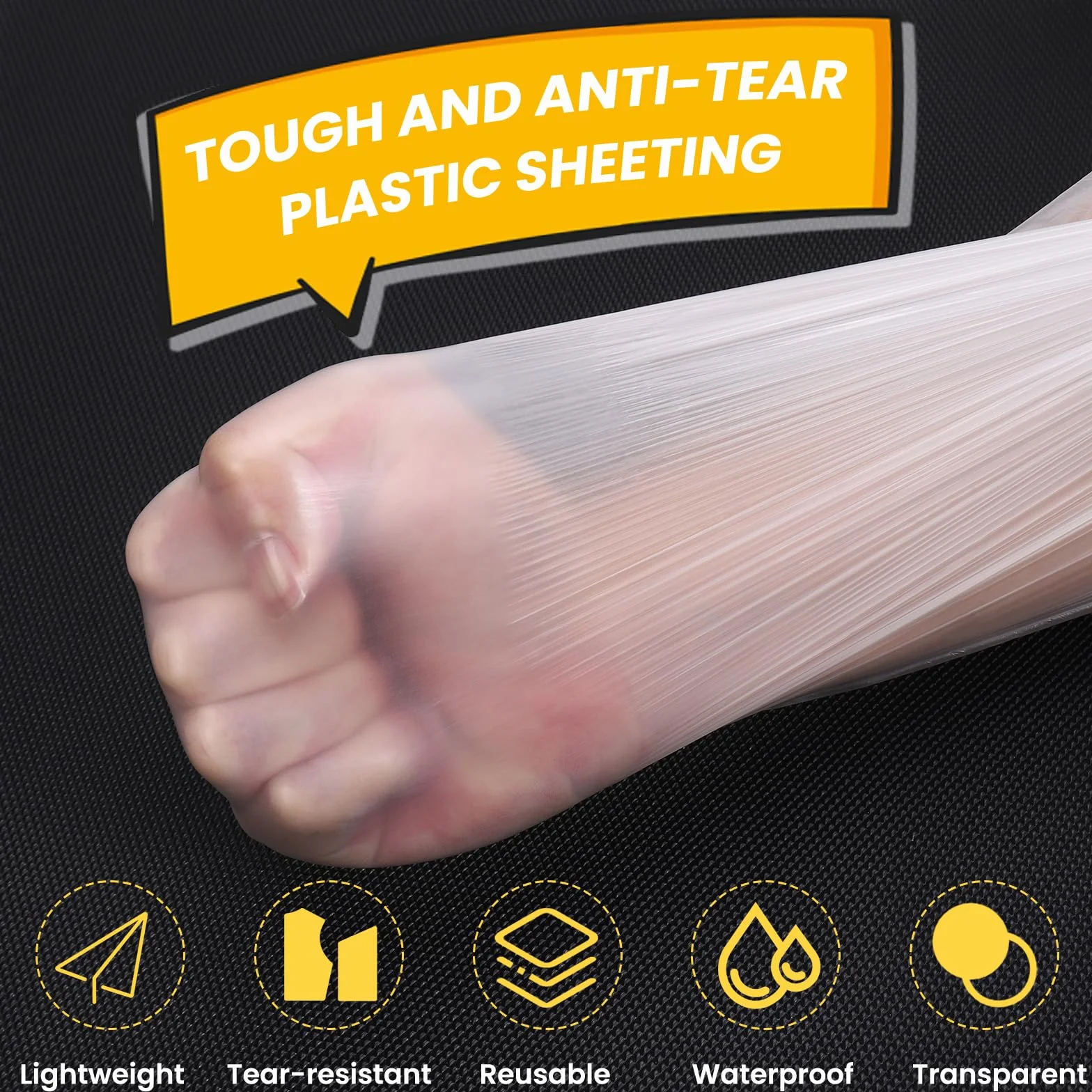 Telo Copritutto 4x5m, Teli Impermeabili per Imbianchino Plastica