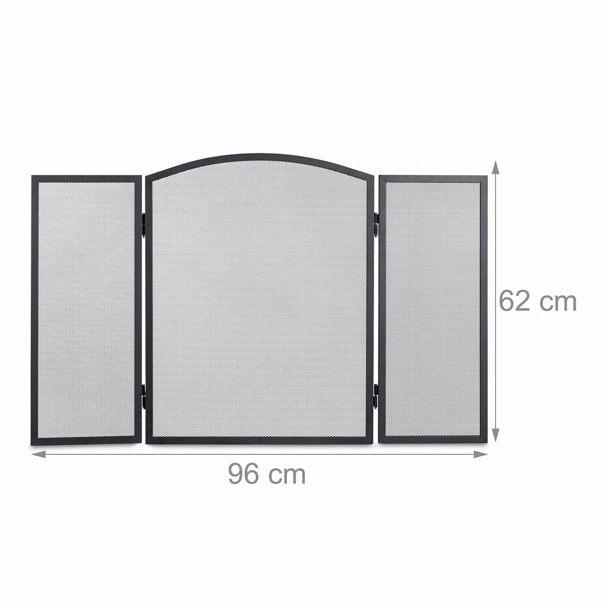 Relaxdays Griglia Parascintille per Camino in Acciaio, Protezione per Stufa e Caminetti, 62x96 cm, Nero