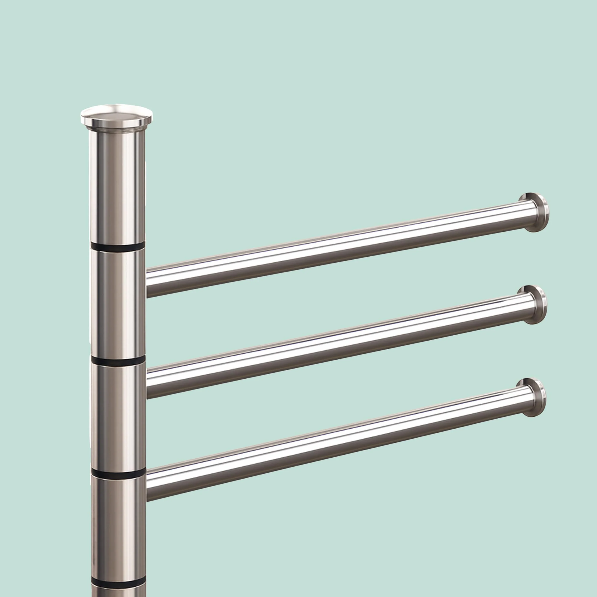 Relaxdays Piantana Portasciugamani da Terra 3 Bracci Rotanti Acciaio Inox 85,5x42x22 cm