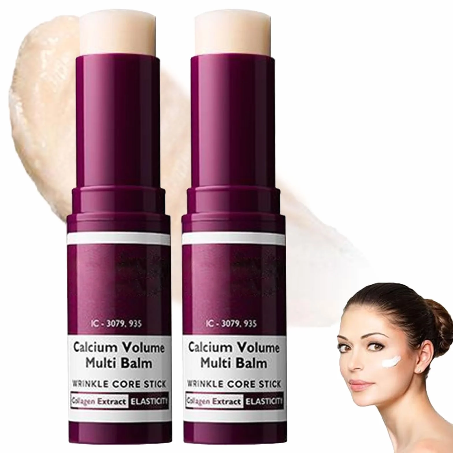 2 pezzi Calcium Volume Multi Balm, Stick Coreano Viso Antirughe, Anti-caduci, Adatto per Gli Occhi, il Viso, il Collo, Firming Skincare Stick Stringe La Pelle Ripara e Idrata