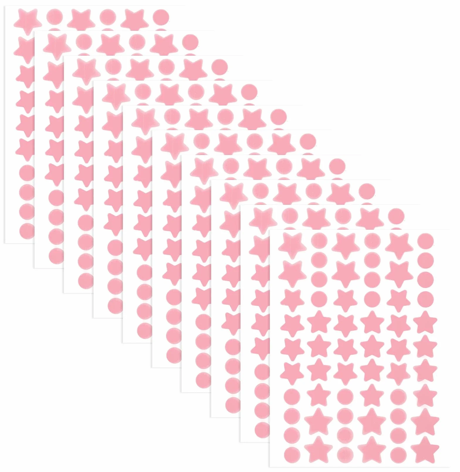 Gosknor 600pz Rosa Cerotti per Brufoli, 240 Copri Brufoli Rotondi Viso 240 Piccoli Cerotti l'Acne a Forma di Stella e 120 Grandi Patch l'Acne a Forma di Stella per Feste Trucco