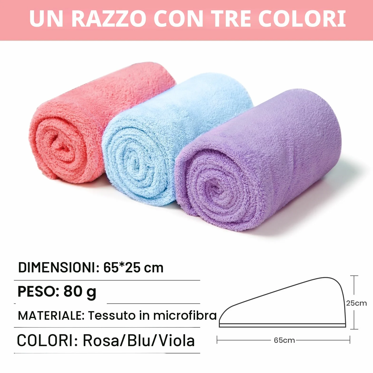 Good Nite Set da 3 Turbante Asciugacapelli in Microfibra con Bottone Asciugamano per Capelli Rapido e Morbido Ideale per Capelli Ricci Lisci