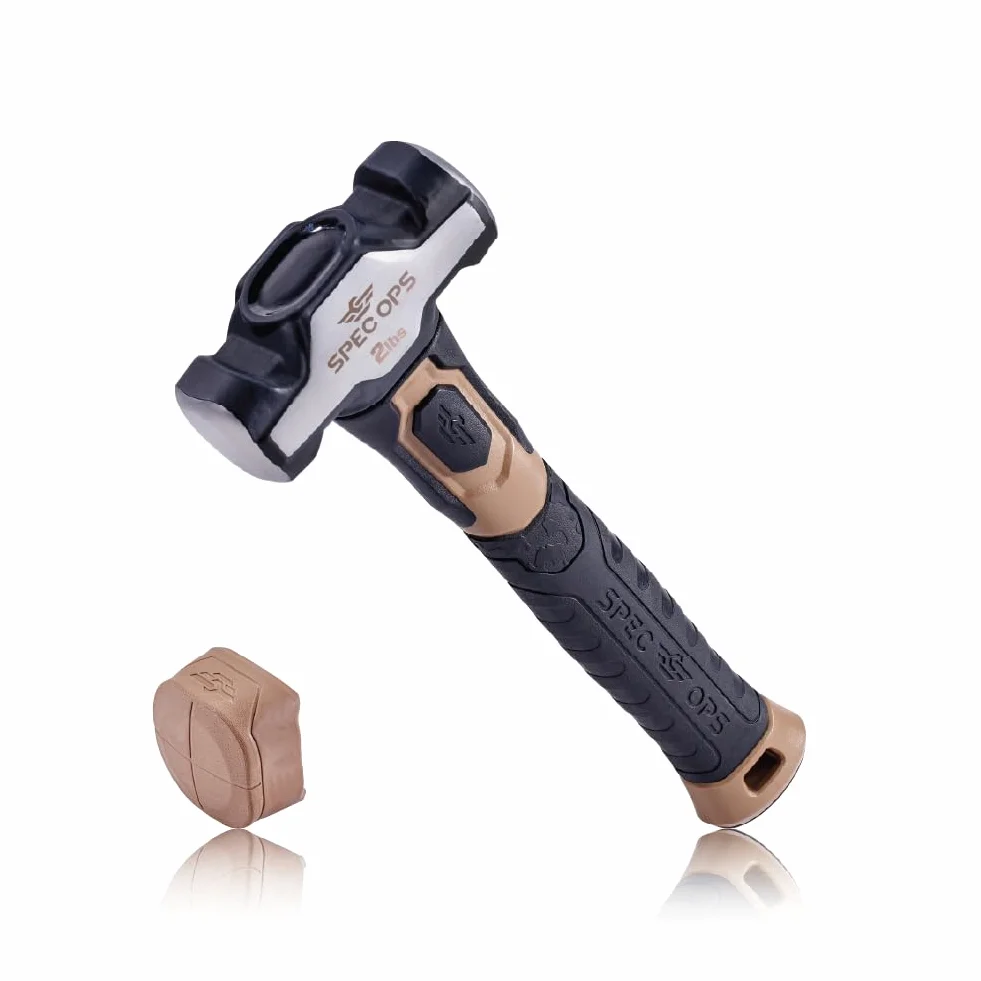 Spec Ops Tools Martello perforatore 0,9 kg cappuccio morbido rimovibile manico bi-materiale ammortizzante antivibrazioni nero marrone chiaro