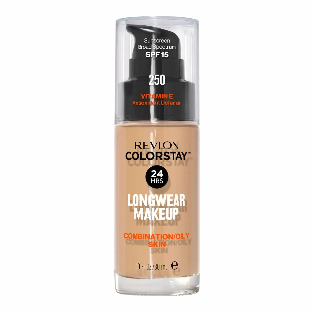 Revlon ColorStay, Fondotinta per Pelle Mista e Grassa, con Protezione Solare SPF 15, Formula Duratura, Oil Free (30ml), 250 Fresh Beige