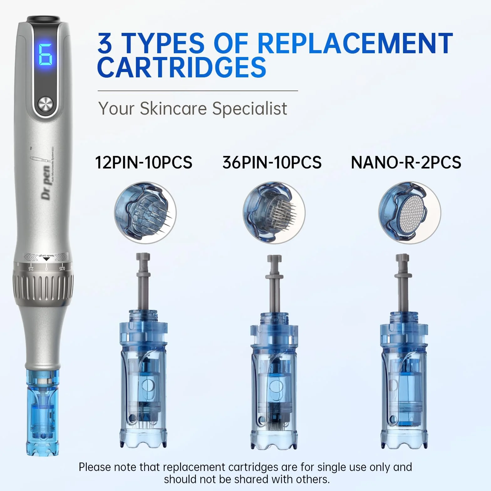 M8S Microneedling Pen Professional Wireless Dermapen with 22 Replacement Cartridges Needles 6 Speeds Adjustable Micro Needling Microneedle Machine for Skin Care M8SKIT-UK