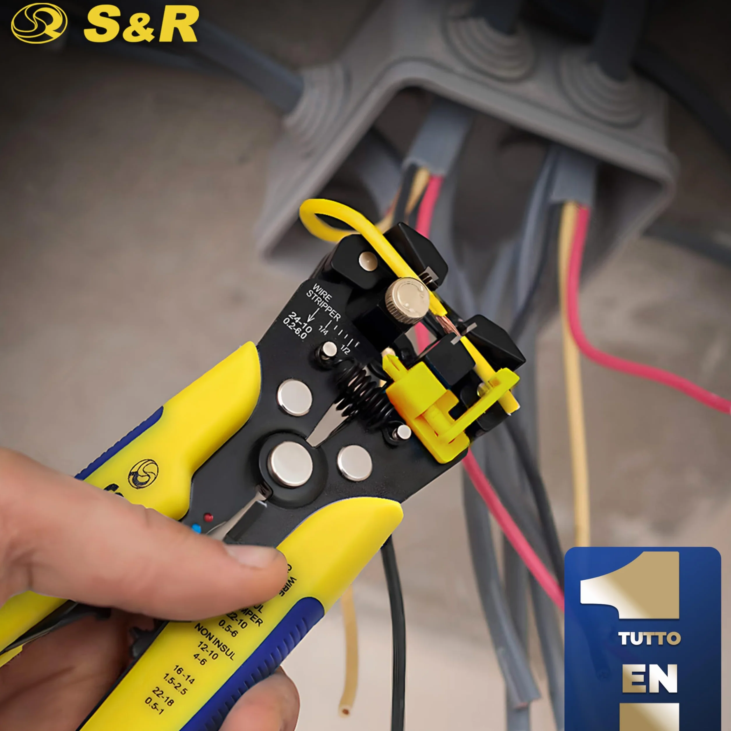 S&R Pinza Spelafili Automatica 205 mm 3 in 1 AWG 24-10 (0,2-6,0 mm²)