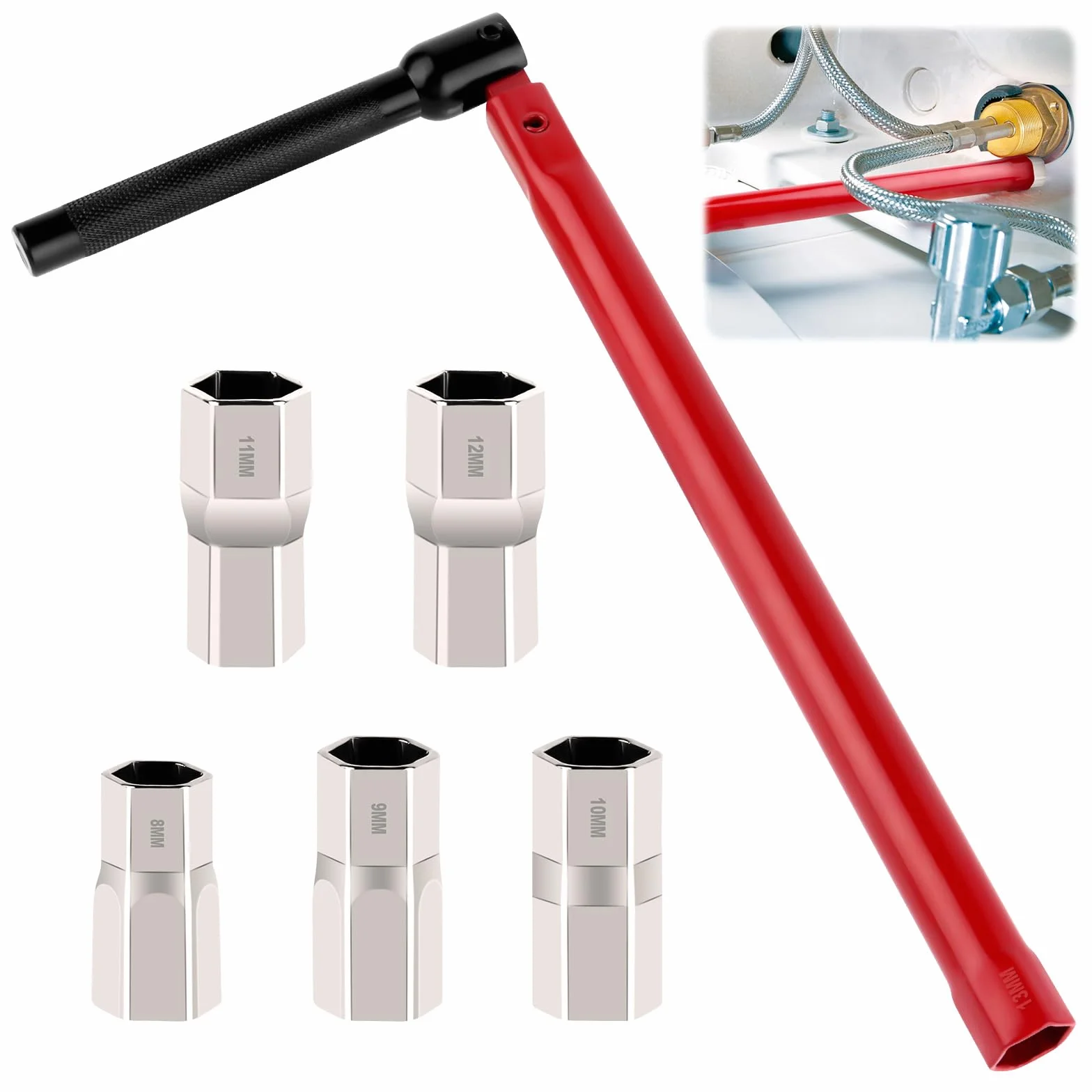 MXTIMWAN Chiave Rubinetto Lavello, Chiavi a Bussola 8-13 mm