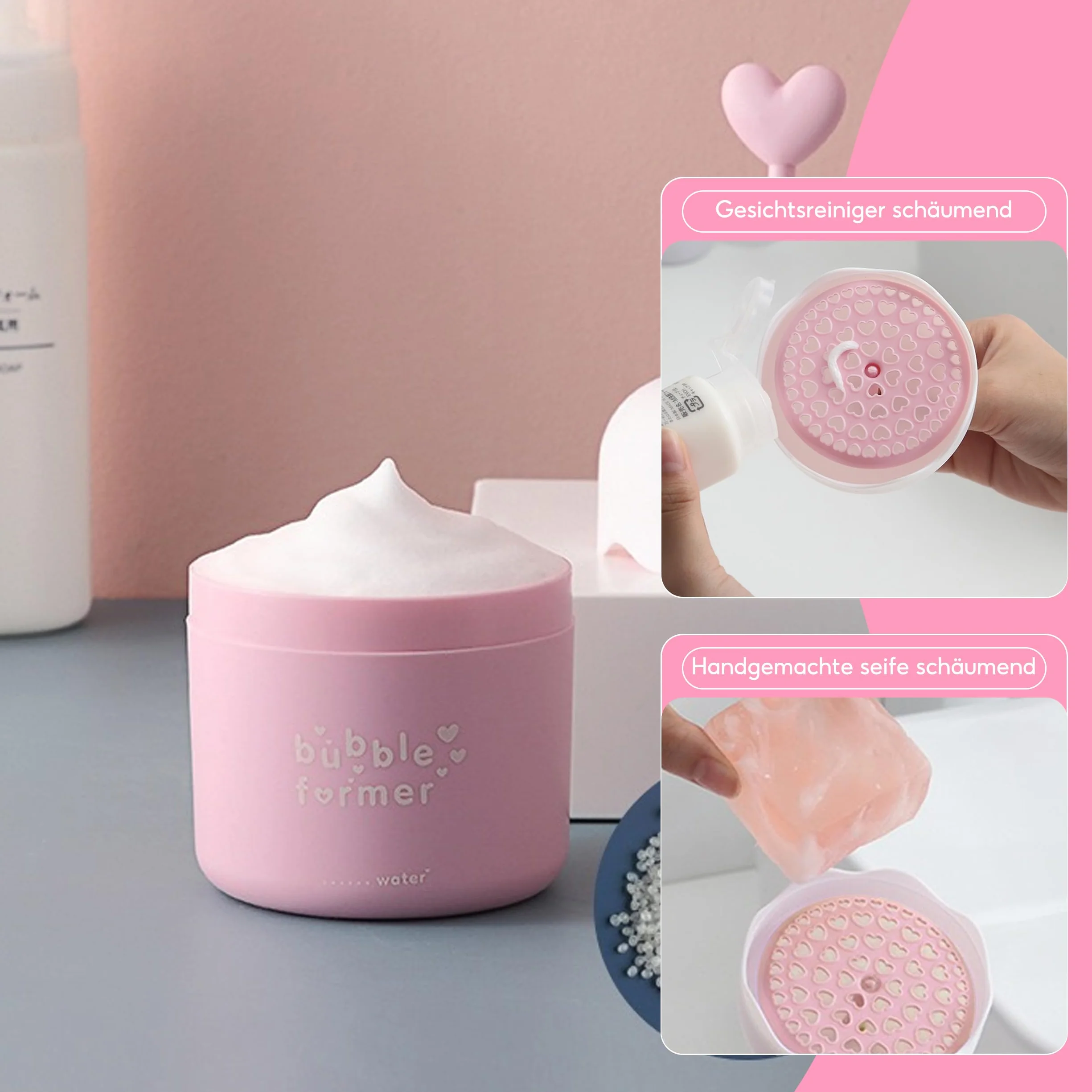 Tazza Schiumogena per Detergente Viso, Creatore di Schiuma, Schiumatore per Skincare da Viaggio, Dispenser di Schiuma per Detergente Viso per Lavaggio del Viso e Doccia