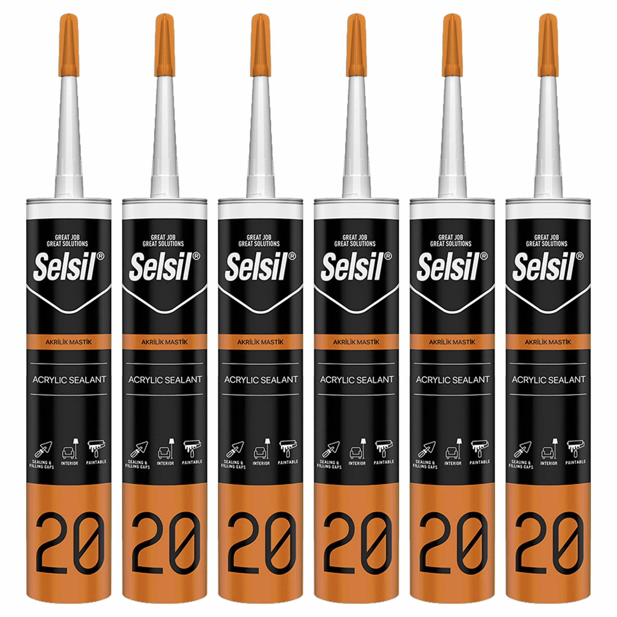 Sigillante Multiuso Silicone Acrilico Bianco Verniciabile Resistente all'acqua 310ml