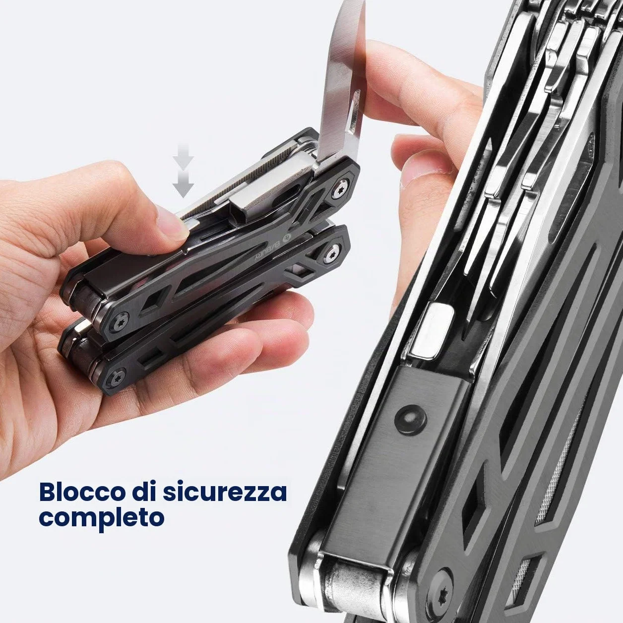 Pinza Multiuso BIBURY in Acciaio Inossidabile con Coltello, Apribottiglie, Cacciavite, Attrezzi EDC per Campeggio e Riparazioni