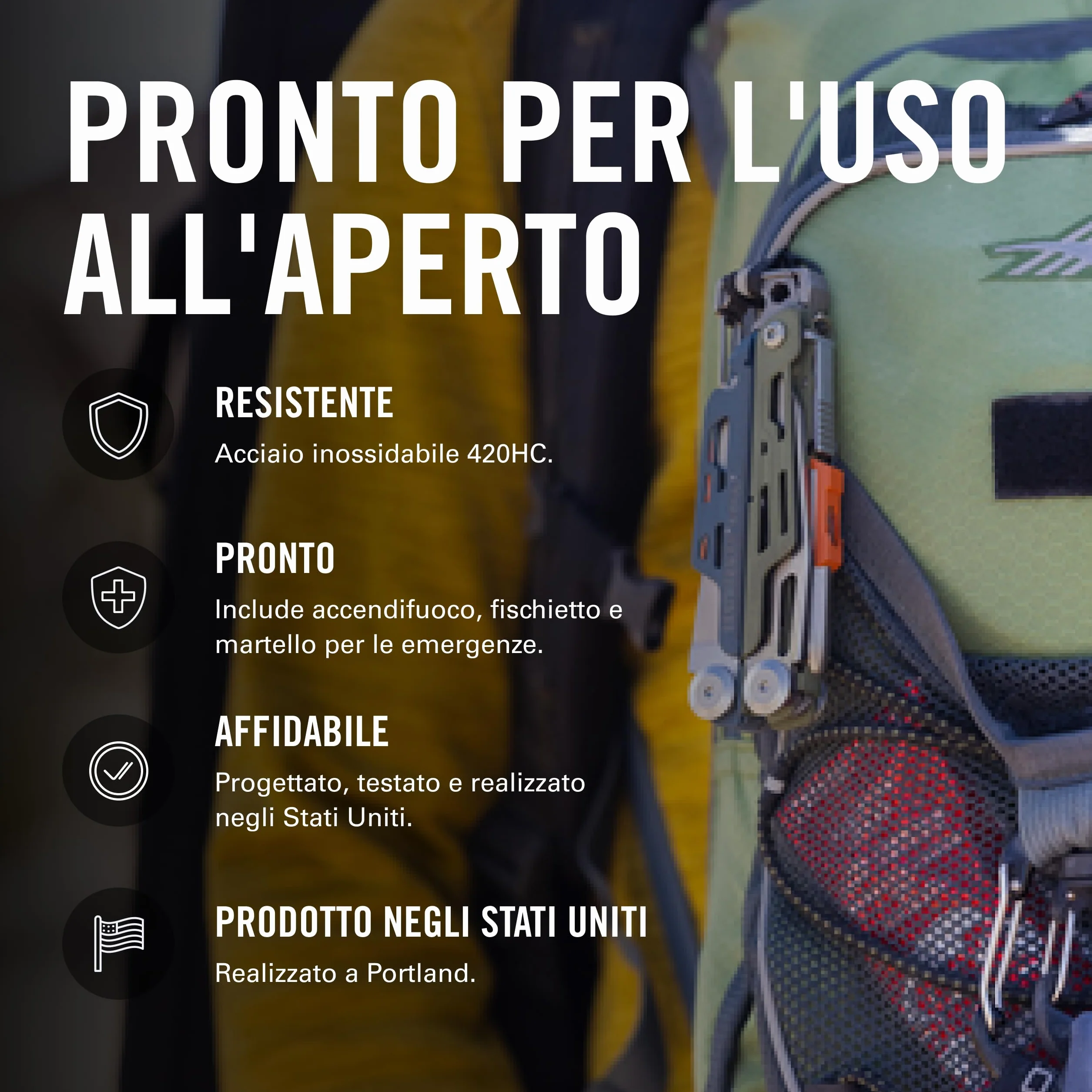Leatherman Signal Multi-Tool 19 Strumenti Campeggio Sopravvivenza Tundrascape