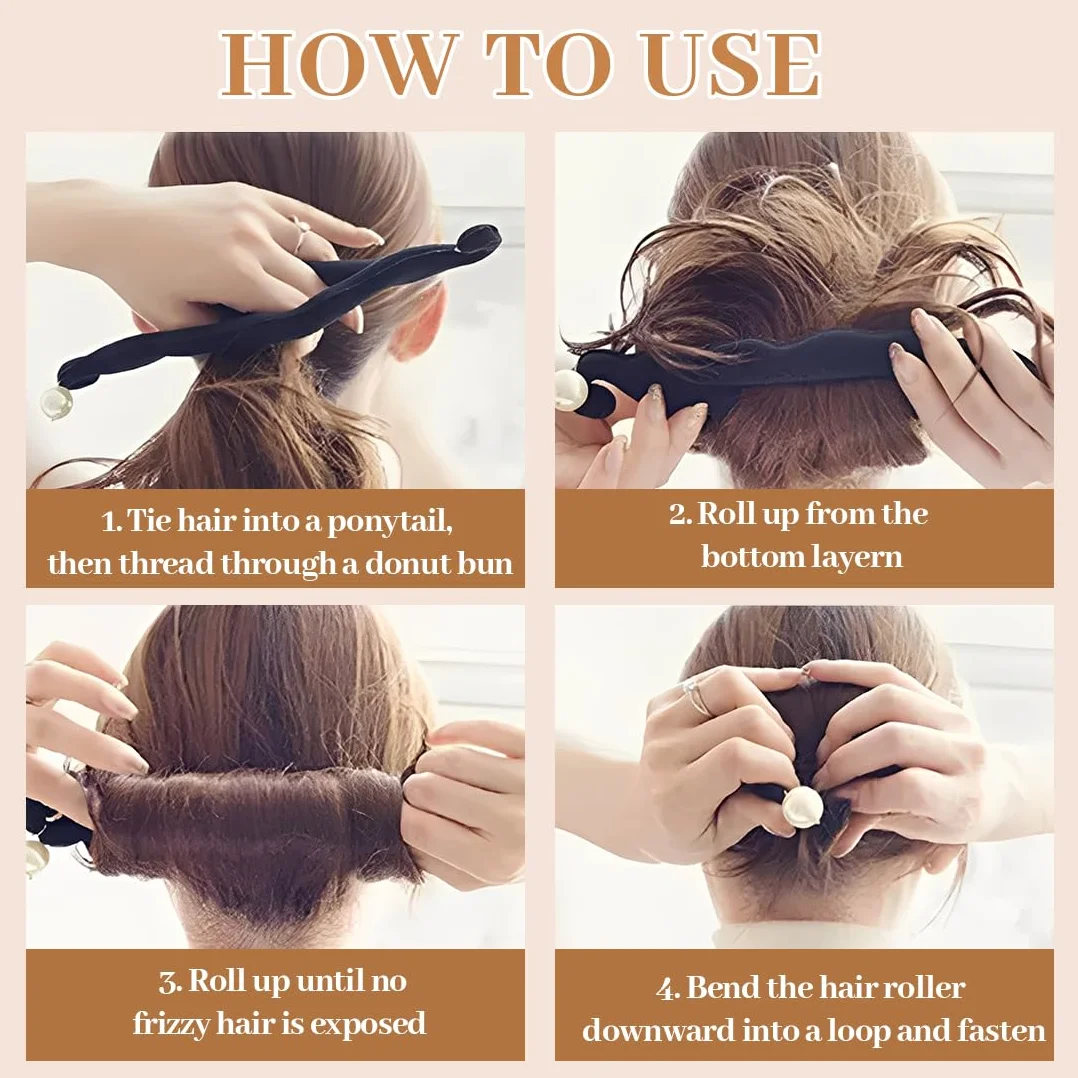 Chignon Facile per Capelli,3 Pcs Strumento per La Creazione Rapida di Chignon,Capelli Strumento per Intrecciare,Capellis Ricci Accessori,per Raccogliere Capellis