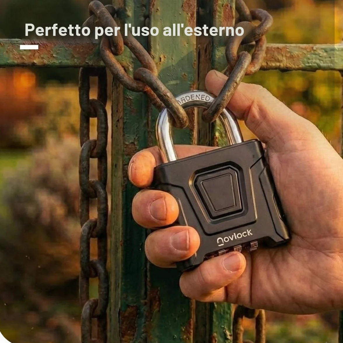Lucchetto con combinazione impermeabile 8 mm nero per esterni cancelli recinzioni