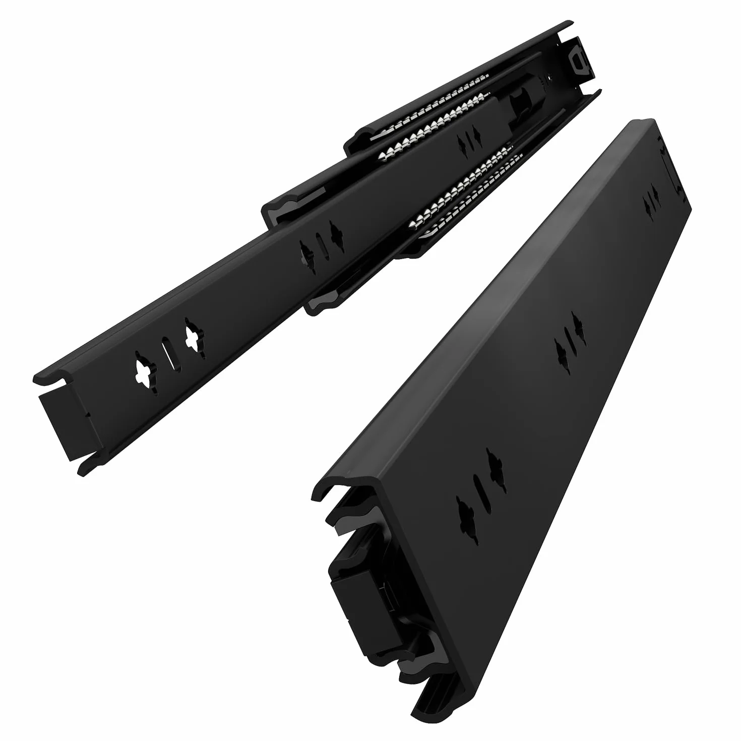Guide per Cassetti 400 mm Capacità di Carico 120 kg Estensione Totale Montaggio Laterale Nero 1 Paio