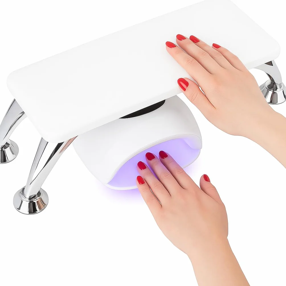 Poggiamani per Unghie in Similpelle Antiscivolo | Cuscino Morbido per Manicure con Supporto in Acciaio