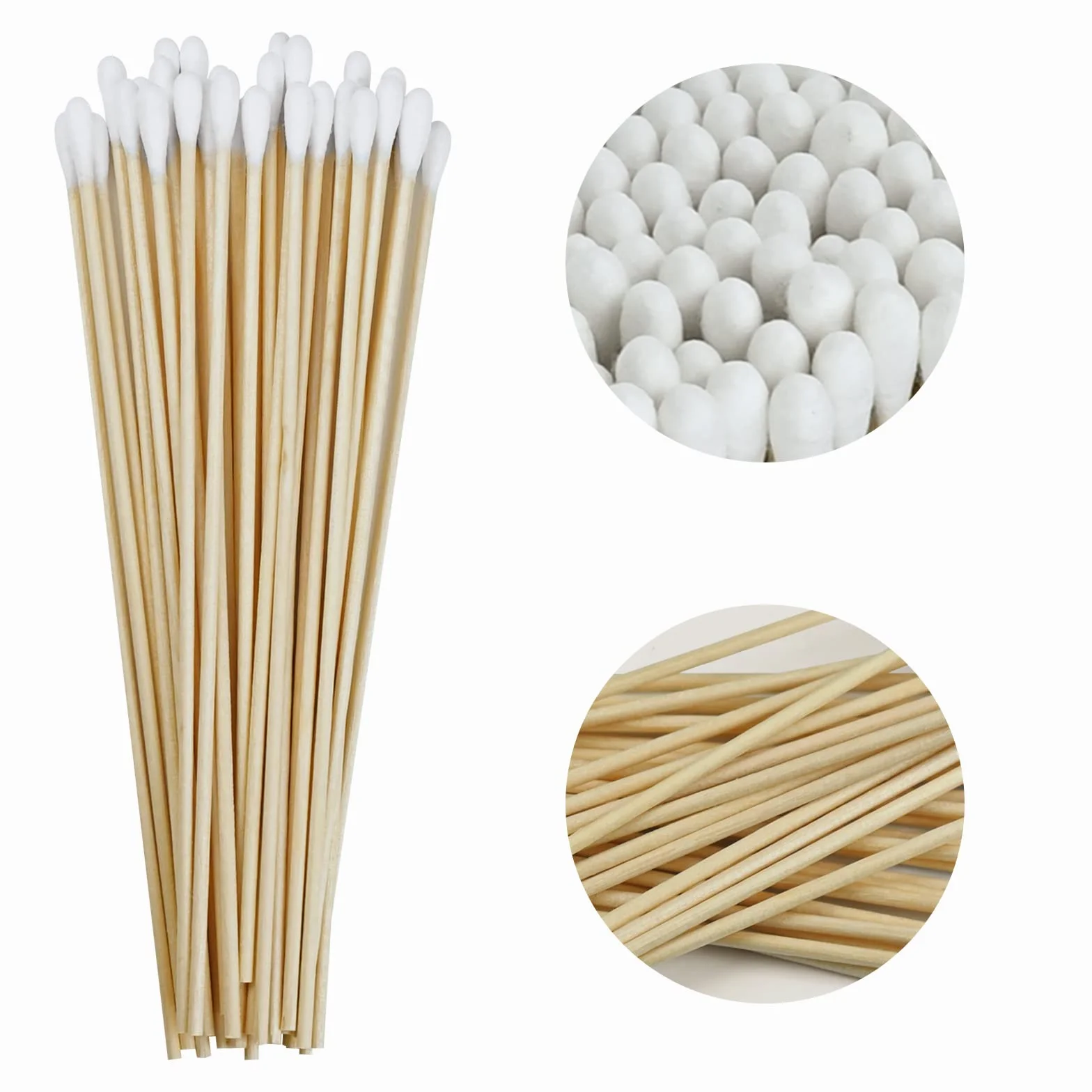 400 Pezzi Cotton Fioc Lunghi 15 cm Tampone di Cotone Lungo, Bastoncini Cotonati Lunghi in Legno Per La Pulizia, Il Trucco, L'artigianato e L'arte