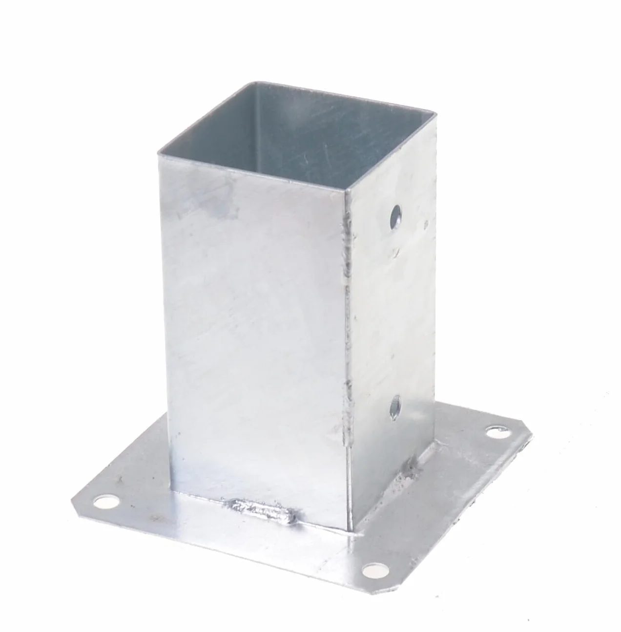 Set di 4 supporti per pali da avvitare 70 x 70 mm, staffe zincate a caldo per pali in legno con piastra