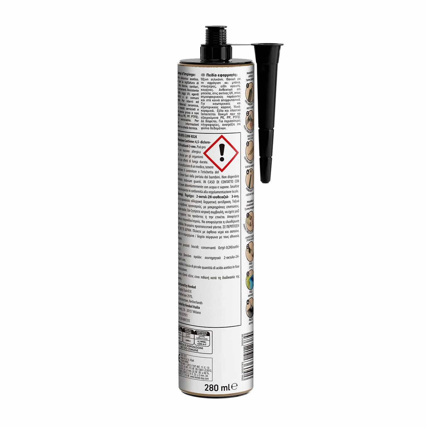 Pattex Silicone Universale Trasparente 280 ml Sigillante resistente alla Muffa