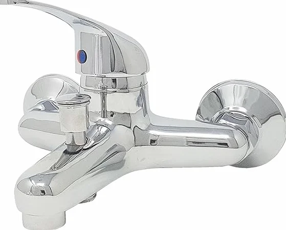 SQUADO Miscelatore Vasca da Bagno con Attacco Doccia, Rubinetto Cromato
