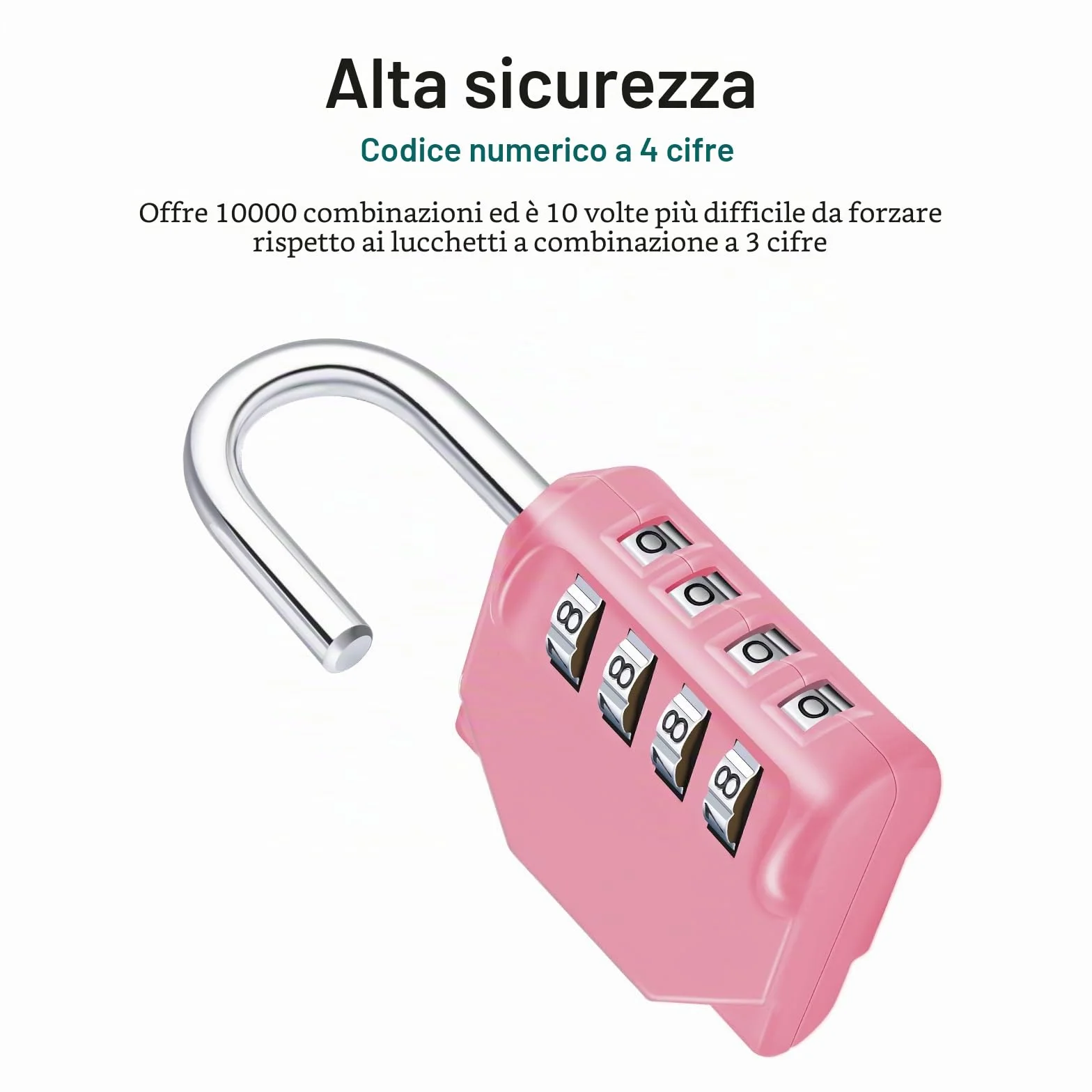 ZHEGE Lucchetto Combinazione a 4 Cifre per Armadietto Palestra e Garage Rosa