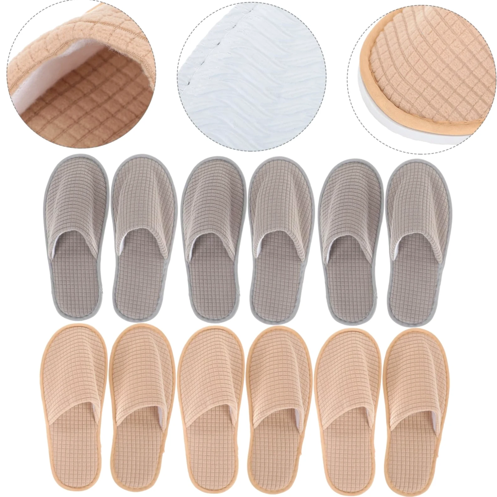 Anneome Pantofole Monouso da Casa e Hotel 6 Paia in Pile Antiscivolo per Ospiti Donna e Uomo, Pantofole Usa e Getta per Viaggi, Spa e Pedicure, Confortevoli e Lavabili
