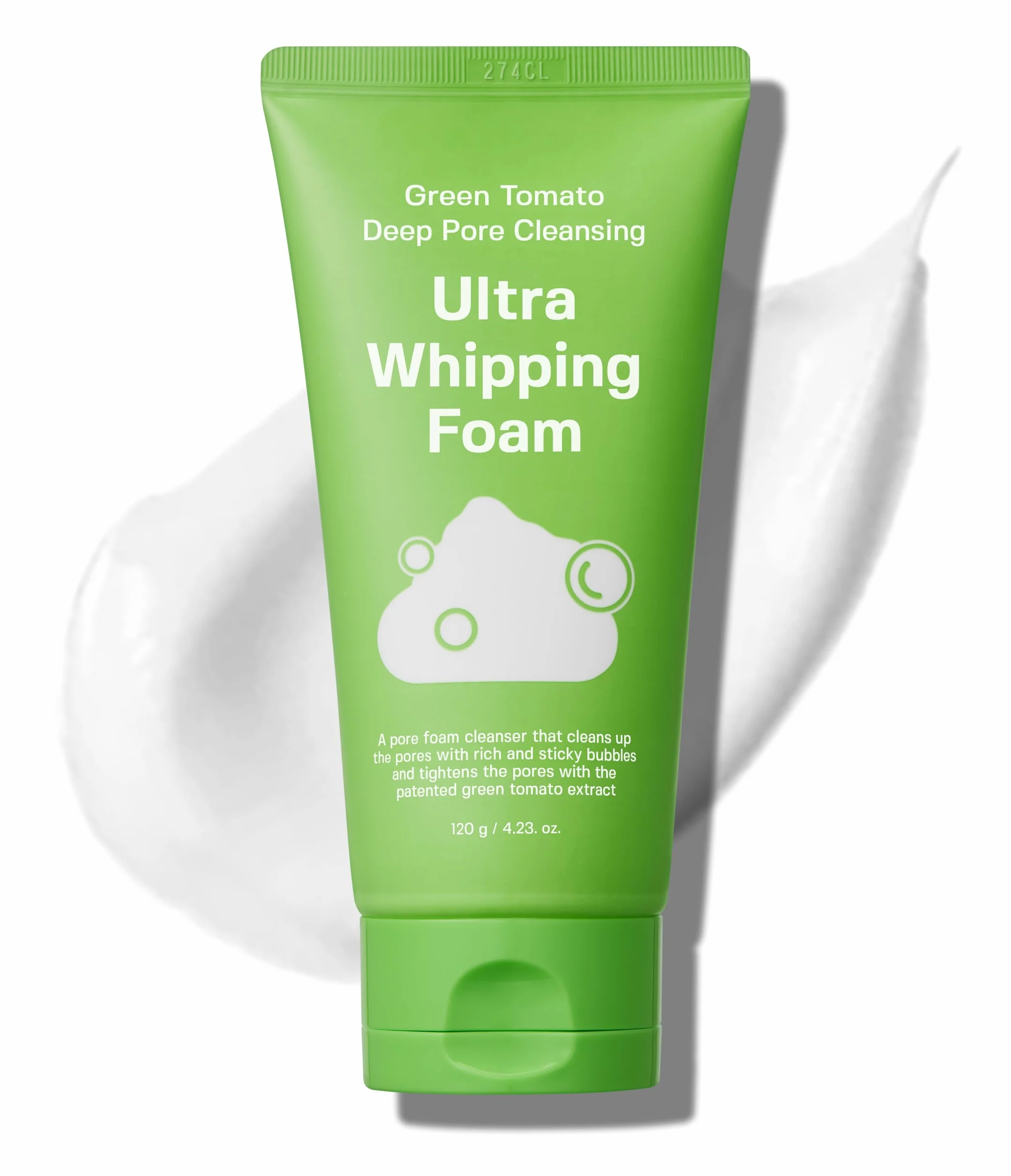 SUNGBOON EDITOR Green Tomato Deep Pore Cleansing Whipping Foam 120,2 g | Detergente viso schiumogeno coreano per pelli grasse, rimozione punti neri e minimizzatore dei pori | Cura della pelle