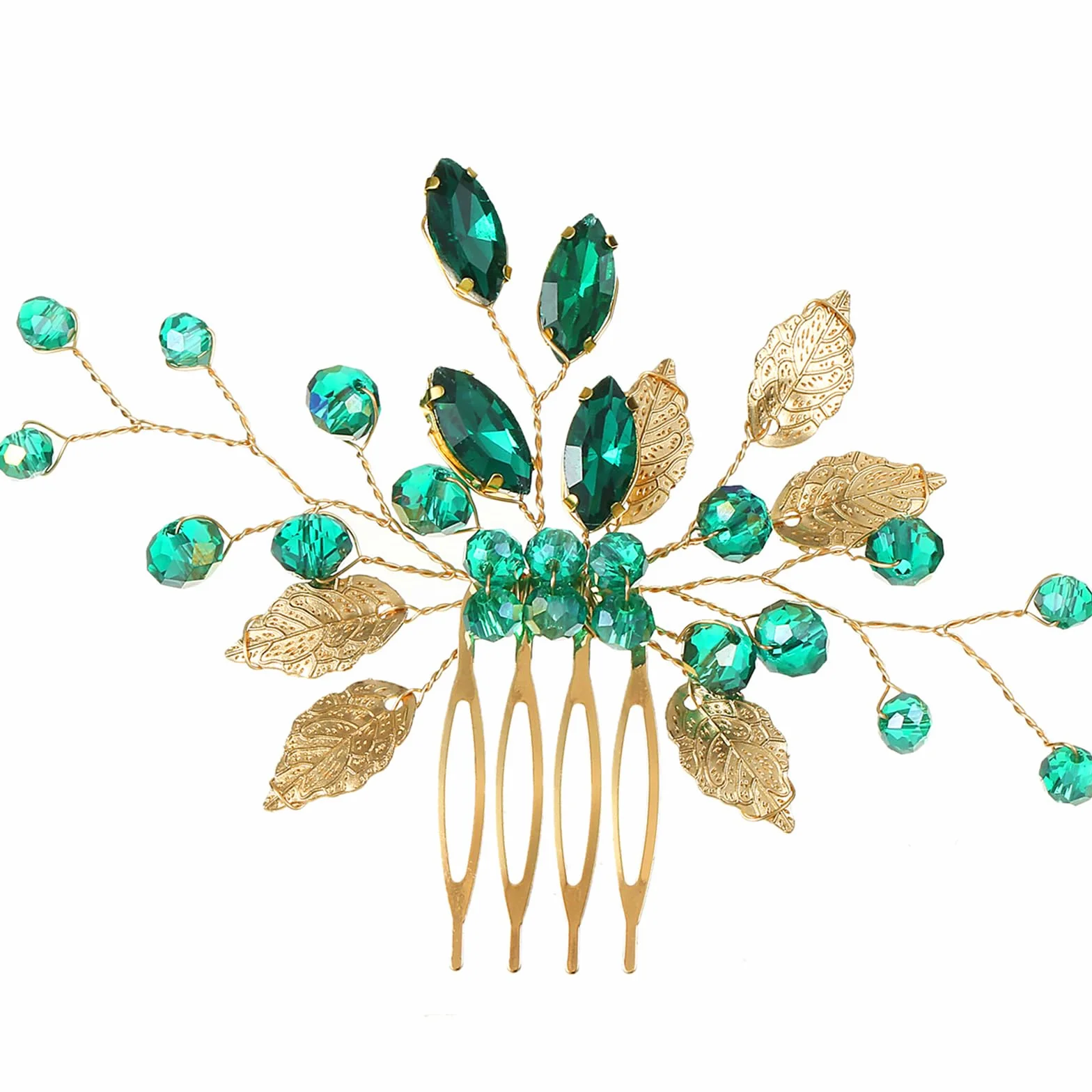Accessori per capelli da sposa, accessori per capelli verdi, con strass scintillanti, fermagli per capelli, accessori per capelli per balli di fine anno, accessori per capelli francesi, gioielli per