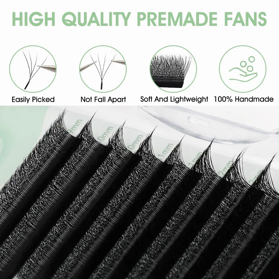 Extension Ciglia W Forma 3D 4D 5D 6D 7D 8D 0.07 C D L LU Curl 8-15mm Classico Ciglia Ciuffetti Naturali Premade Fan Eyelash Extensions Volume Russo Professionale