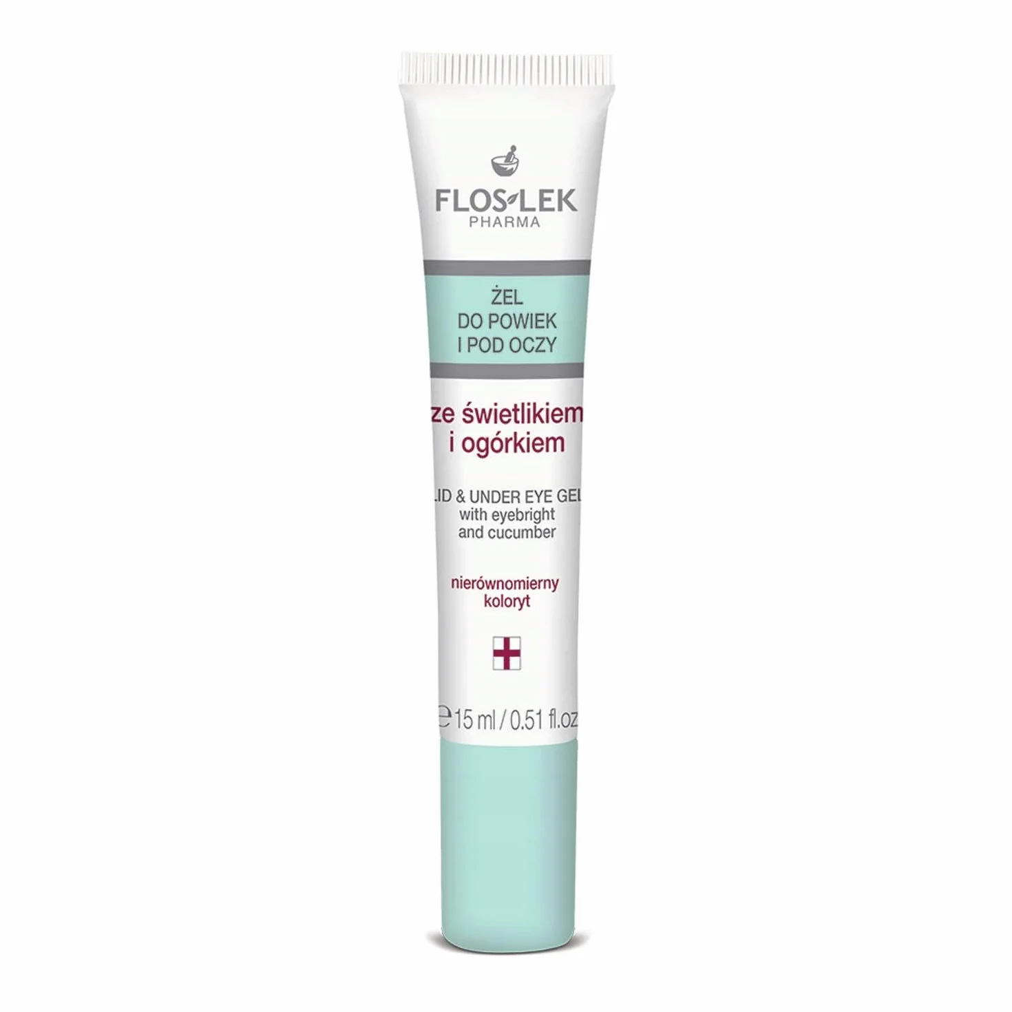 Floslek Pharma, coperchio e gel sotto gli occhi con Eyebright e cetriolo, 15 ml