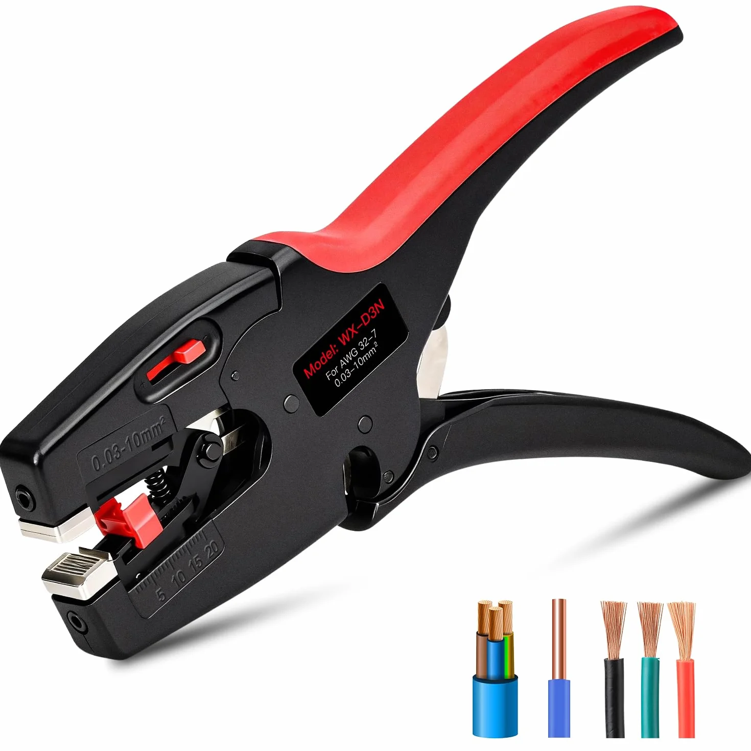 Pinza Spelafili Automatica 2 in 1 Spellacavi Elettrici con Ganasce Autoregolanti 0,03-10mm²