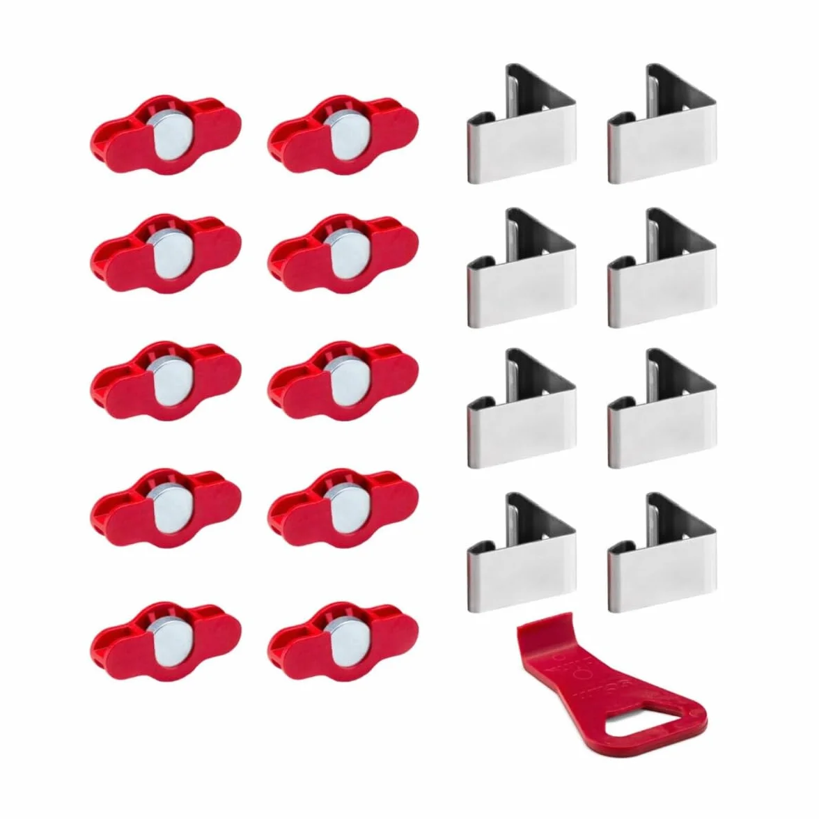 Ganci Magnetici per Zoccolo Cucina 10+8 Kit - Compatibile Piedini 28-30 mm Regolo 49-50 mm con Leva Sgancio