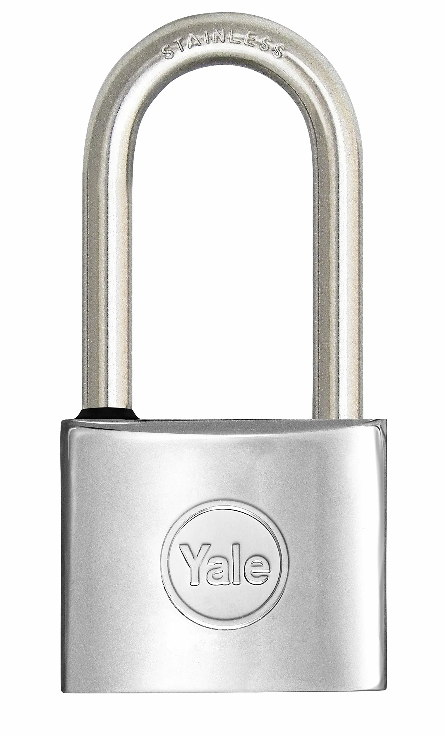 YALE Lucchetto marino in ottone 40 mm, arco lungo acciaio inossidabile 20 mm, doppio sistema chiusura