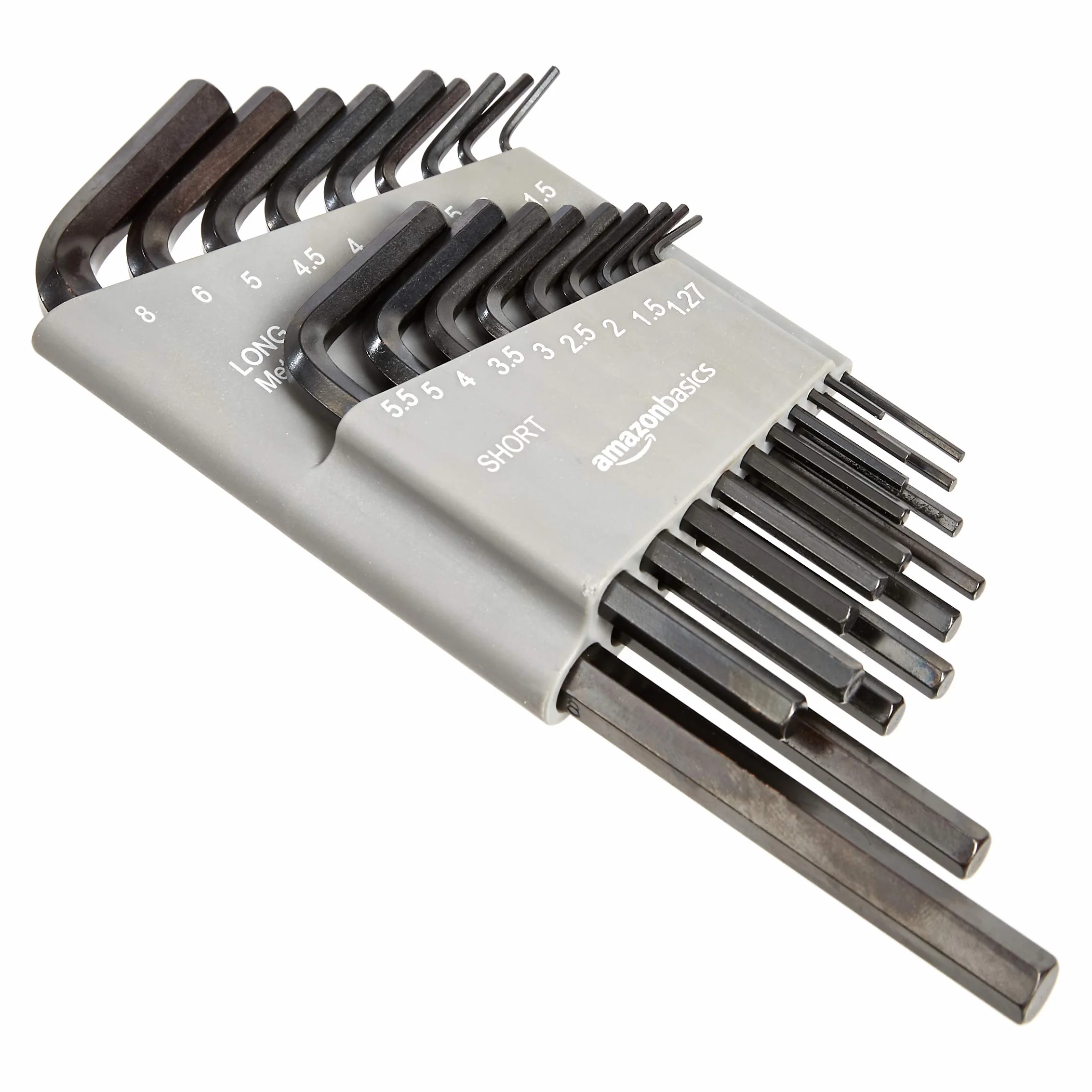 Amazon Basics Set 36 Chiavi a Brugola Esagonali, Acciaio Cromo-Vanadio, Misure Metriche e Imperiali, 2 Custodie