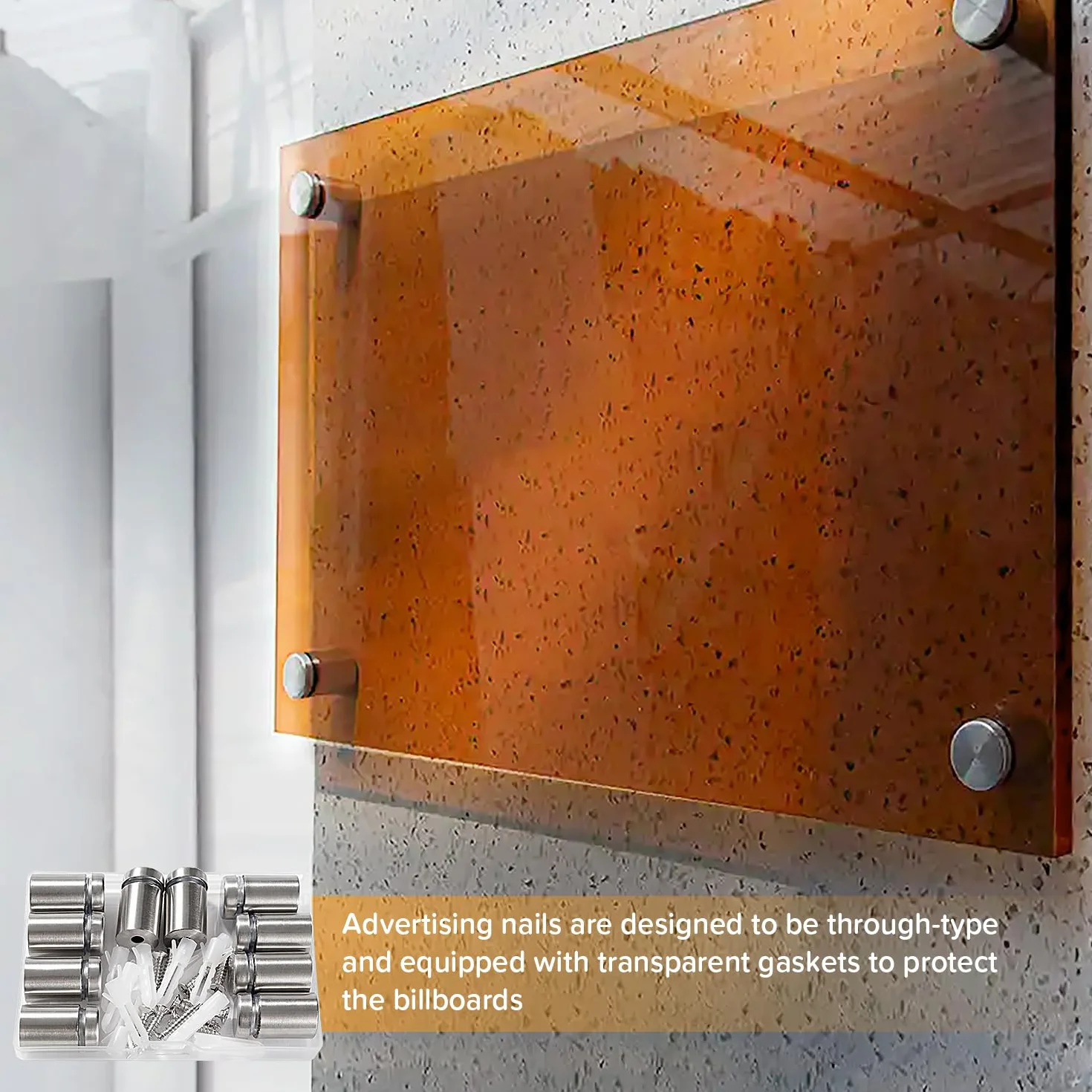 Distanziali per Targhe 16×25 mm Acciaio Inox, Vite di Vetro Standoff Bulloni Supporto, 10 Pezzi