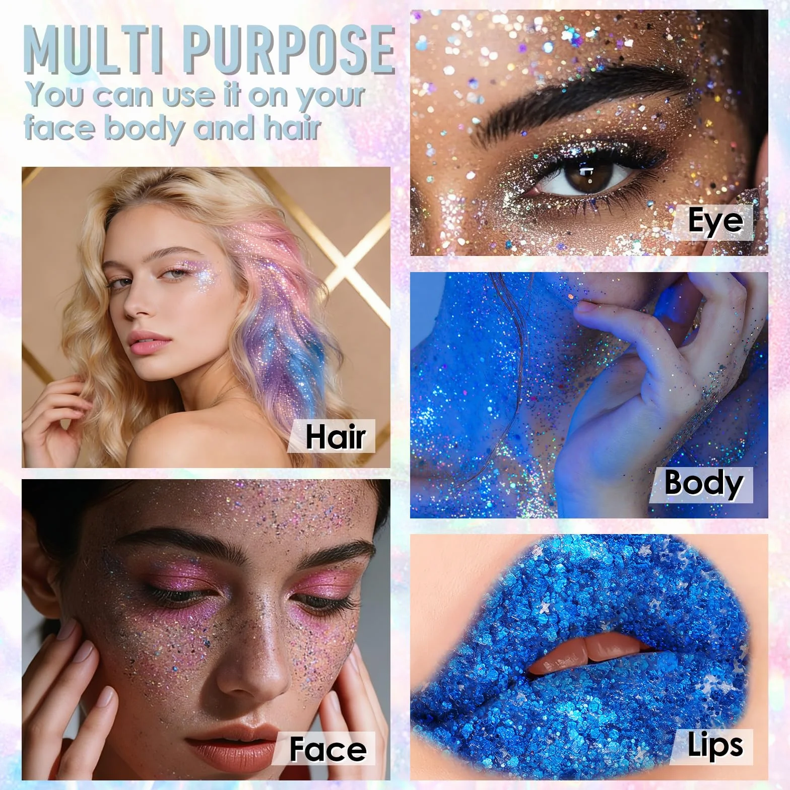 Red White and Blue Face Body Glitter Stick, Chunky Sequins Body Face Glitter for Women Girls, Sparkle Patriotic Pride Chunky Glitter Makeup for Memorial Day, 4th of July Accessories Outfits
