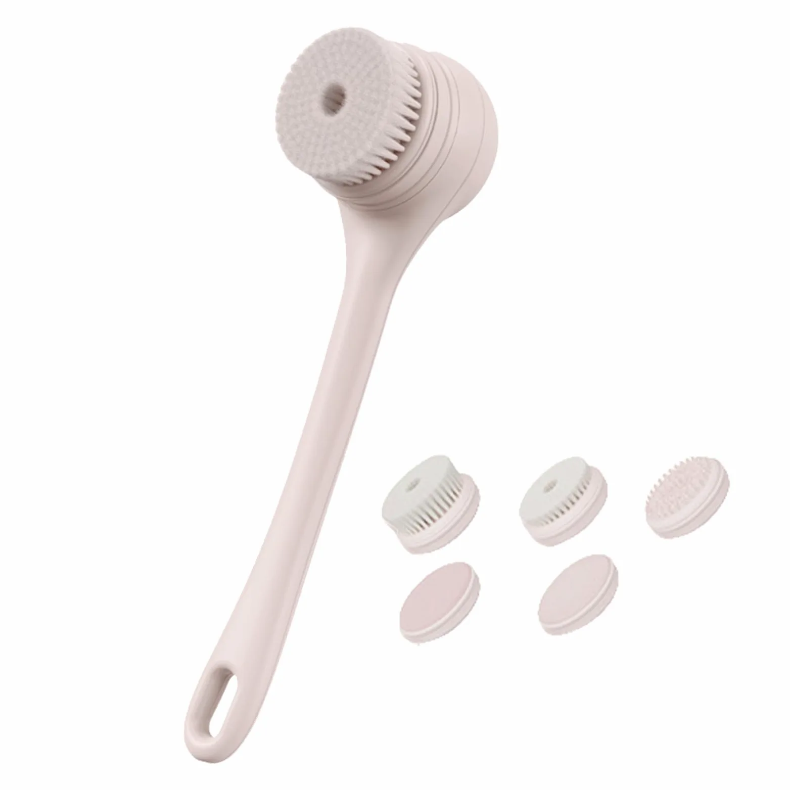 Scrubber per la schiena per doccia, spazzola da bagno con doppio manico | Scrubber per il corpo con spazzole per bagno e corpo con ricarica USB impermeabile, elettrico per la schiena con 5 te