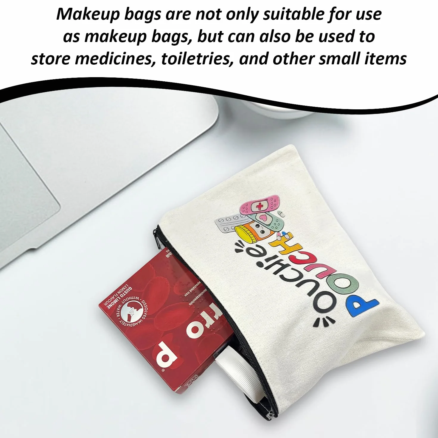 2 Lettera Portatile Sacchetti Cosmetici, Semplice Medicina Sacchetto Di Immagazzinaggio, Borsa Da Toilette Da Viaggio All'Aperto, Piccolo Oggetto Sacchetto Di Immagazzinaggio.