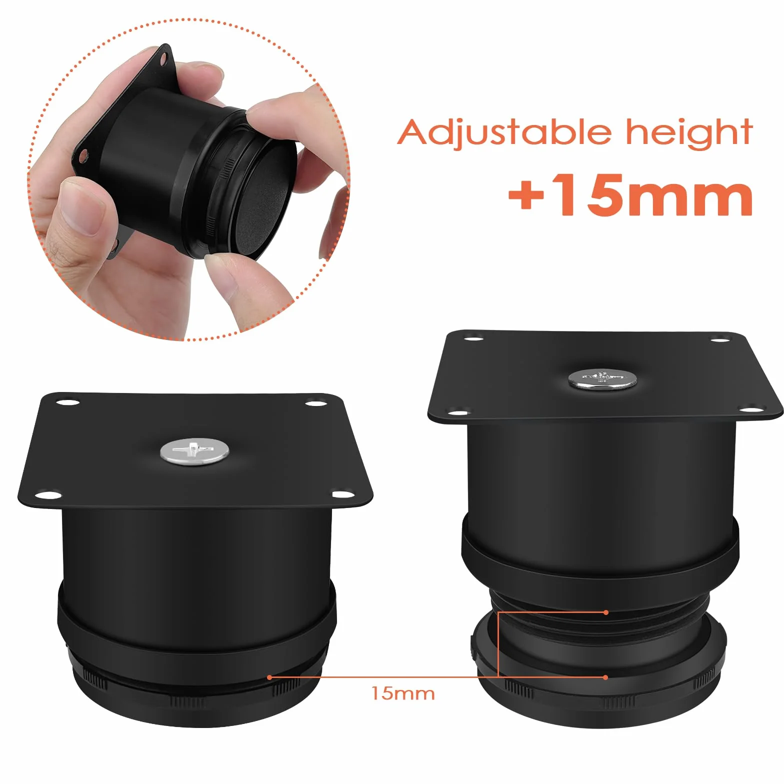 Piedini per Mobili 50mm Regolabili 0-15mm con Viti in Acciaio Inossidabile, 4 Pezzi